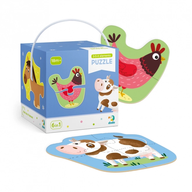 Puzzle 2-3-4 Teile Haustiere