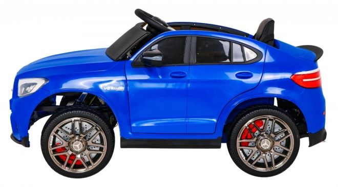 Mercedes Benz GLC63S für Kinder Blau + Fernsteuerung + 4x4 Antrieb + MP3 LED + EVA + langsamer Start