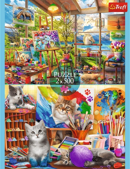 Trefl Puzzle Kunst des Malens 2x500 Teile