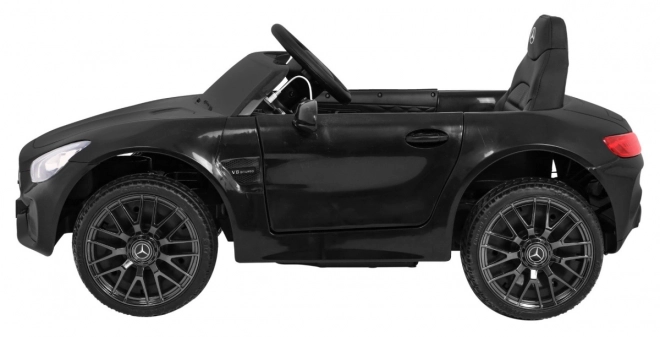 Mercedes Benz GT Batterie für Kinder Schwarz + Fernbedienung + langsamer Start + MP3 LED
