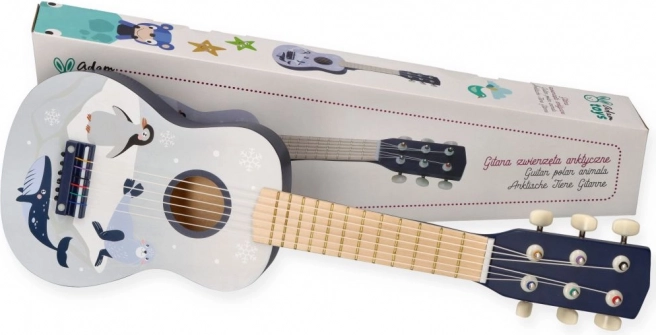 Holzgitarre für Kinder mit arktischen Tieren