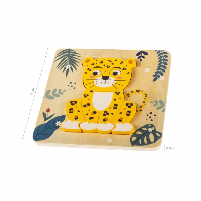 Kleines Holzpuzzle, Leopard