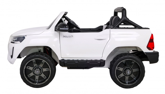 Toyota Hilux Batterie für Kinder Weiß + Antrieb 4x4 + Fernbedienung + 2 Gepäckträger + Radio MP3 + LED-Leuchte