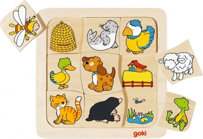 GOKI Puzzle "Wo wohnen die Tiere?"