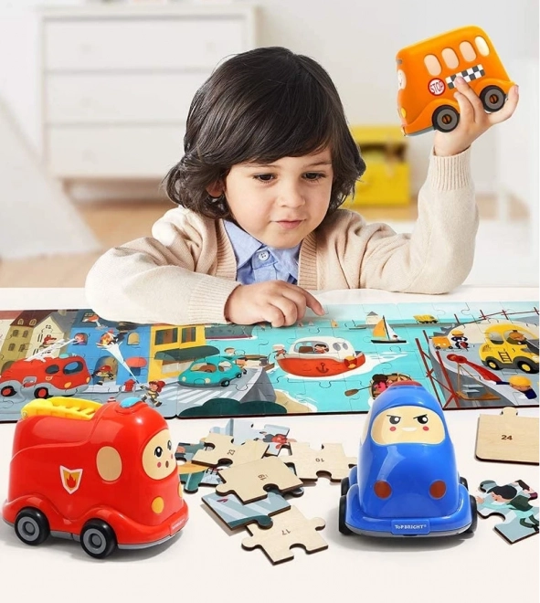 Top Bright Holzpuzzle mit Feuerwehrwagen Spielzeug