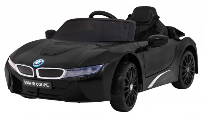 BMW I8 Liftbatterie-Auto Schwarz + Fernbedienung + langsamer Start + 3-Punkt-Gurte + MP3 USB + LED-Leuchte