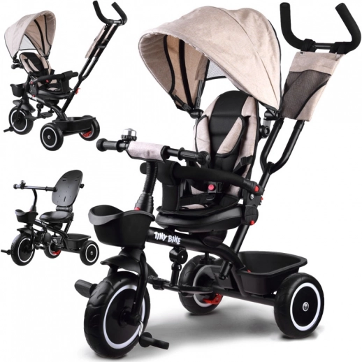 Kinder-Dreirad 3-in-1 mit drehbarem Sitz und Sonnendach TINY BIKE – Beige