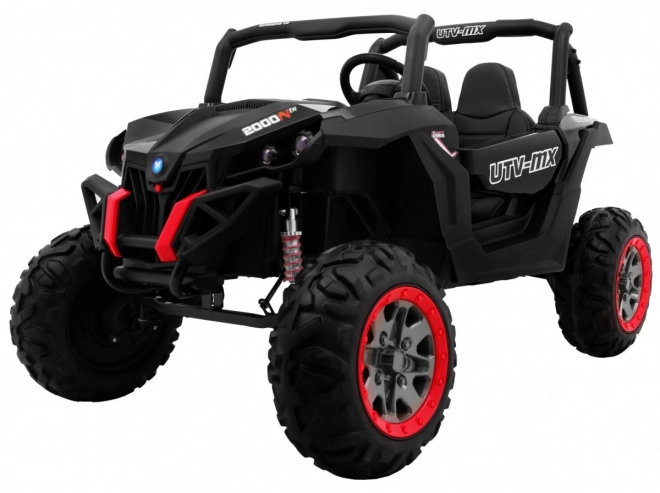 Kinderwagen SuperStar Schwarz + Antrieb 4x4 + Fernbedienung + Kofferraum + MP3 LED + Türschloss