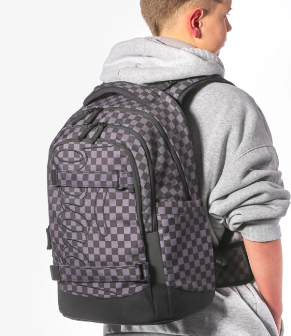 Schulset BAAGL Skate Max grau: Rucksack, Etui und Beutel
