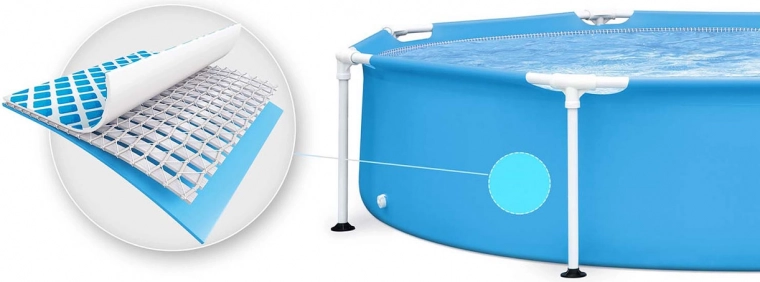 Dreischichtiges PVC-Material mit Verstärkung