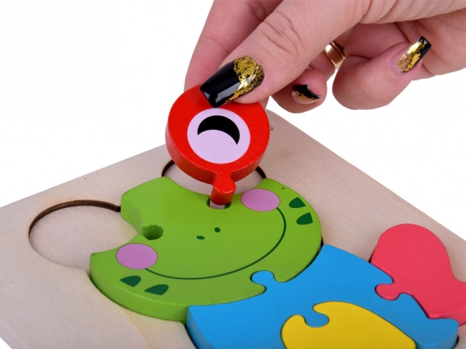 Dreidimensionales Holzpuzzle Frosch Montessori Spielzeug