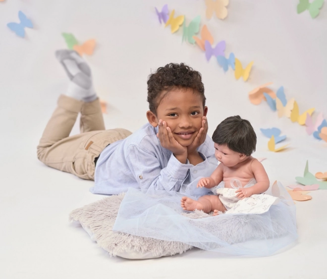 Realistische Babypuppe Llorens New Born Junge mit kompletten Vinylkörper 40 cm