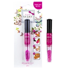 2-in-1 Nagellack und Glitzer Fuchsie