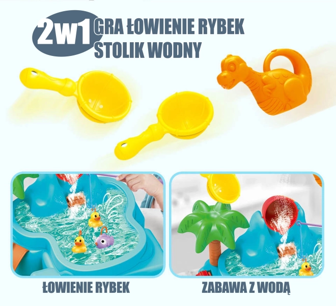 Woopie Wasser Spieltisch 2-in-1 Fischfang-Spiel mit Wasserfall