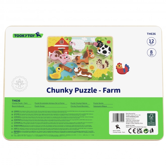 Holztiere Bauernhof Formenpuzzle