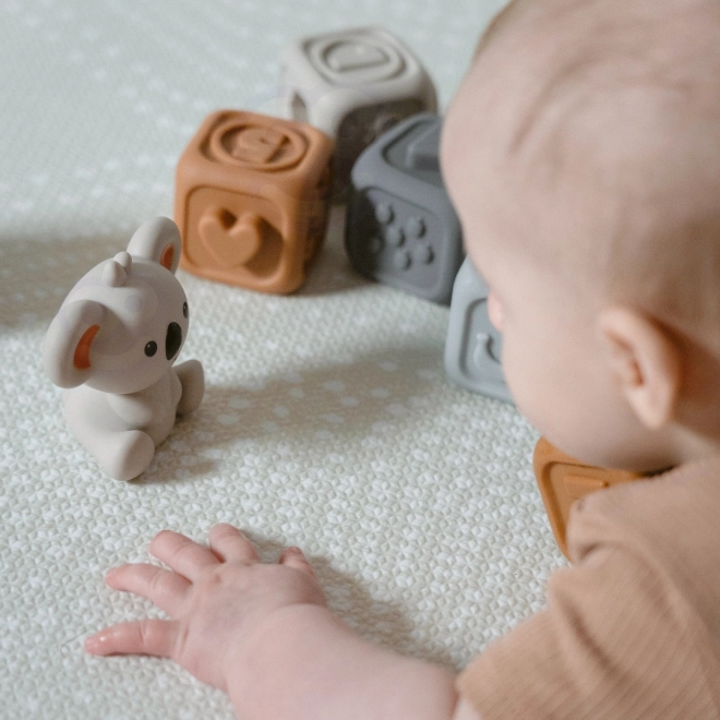 Woopie Baby Lernpyramide & Sensorische Bausteine 2 in 1 Beißring Zahlen