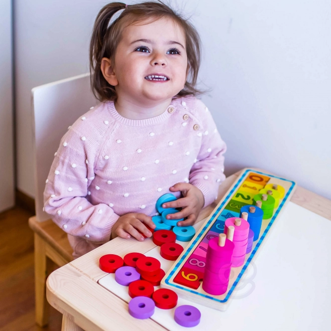 Holzpuzzle Farben und Zahlen lernen Montessori