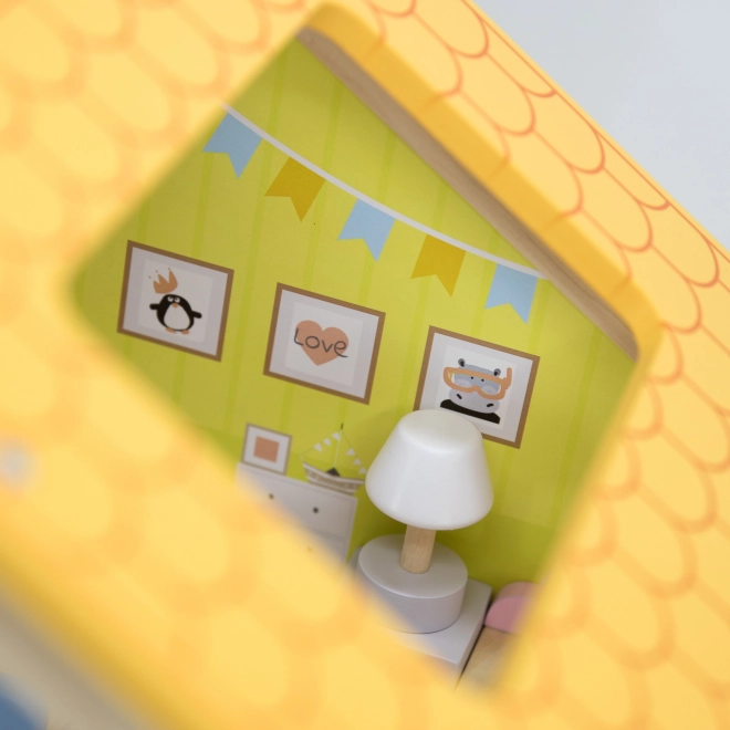 Großes Viga Puppenhaus mit Puppen und Zubehör