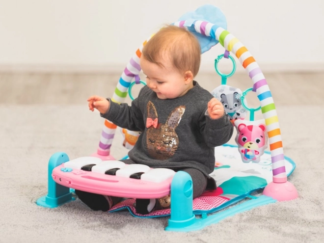 Edukative Babyspielmatte mit Piano und Projektor – rosa