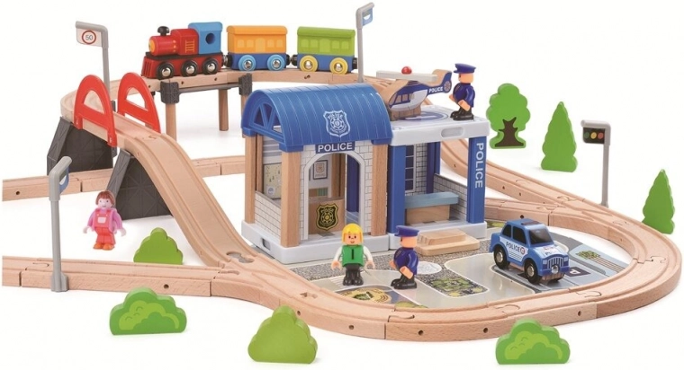 Polizei, Bahnhof und Verkehrszeichen