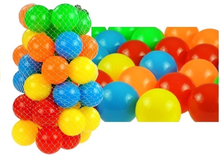 Trockene Bällebad-Kugeln im Netz 50 Stk 7 cm