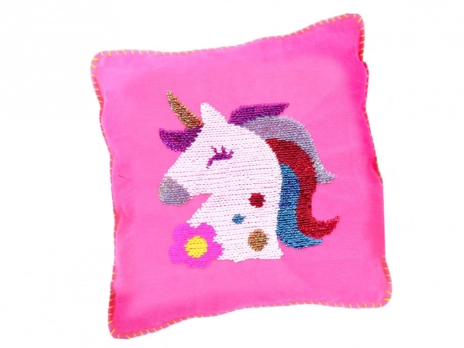 Selbstgemachtes Einhorn Pailletten Kissen Set