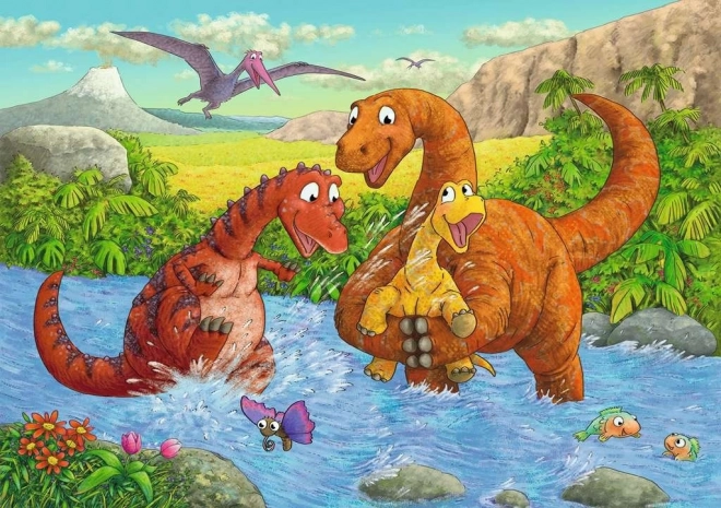 Puzzle Spielerische Dinosaurier 2x24 Teile