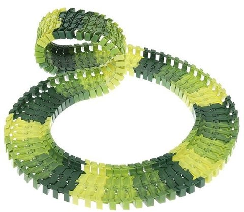 Flexible Strecke in 4 Grüntönen
