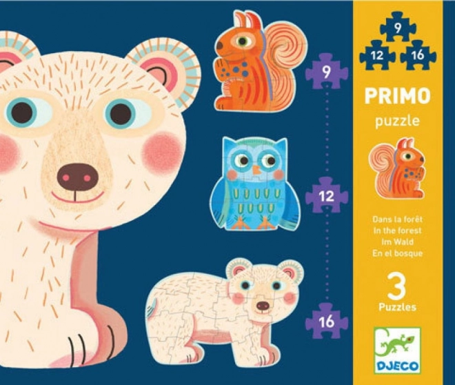DJECO Waldtiere Puzzle 3in1