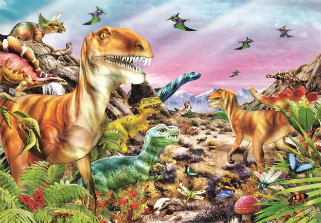 Clementoni Puzzle Land der Dinosaurier 104 Teile