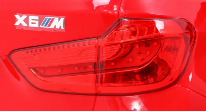 BMW X6M Elektrisches Kinderauto Rot + Fernbedienung + EVA + langsamer Start + Audiopanel + LED-Diode