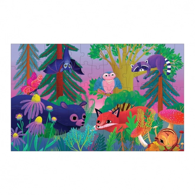 Mudpuppy Puzzle mit Lentikulareffekt Wald bei Tag und Nacht