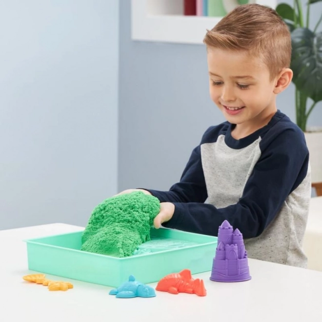 Kinetischer Sand Set mit Spielmatte Grün