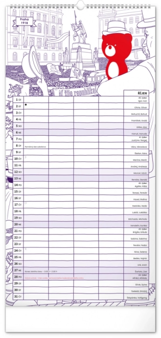 Familienplaner Kalender Teribear 2025