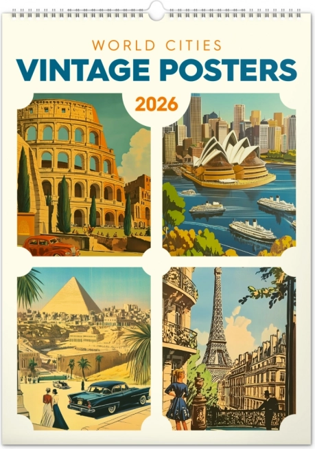 Wandkalender Vintage Poster – Weltstädte 2026