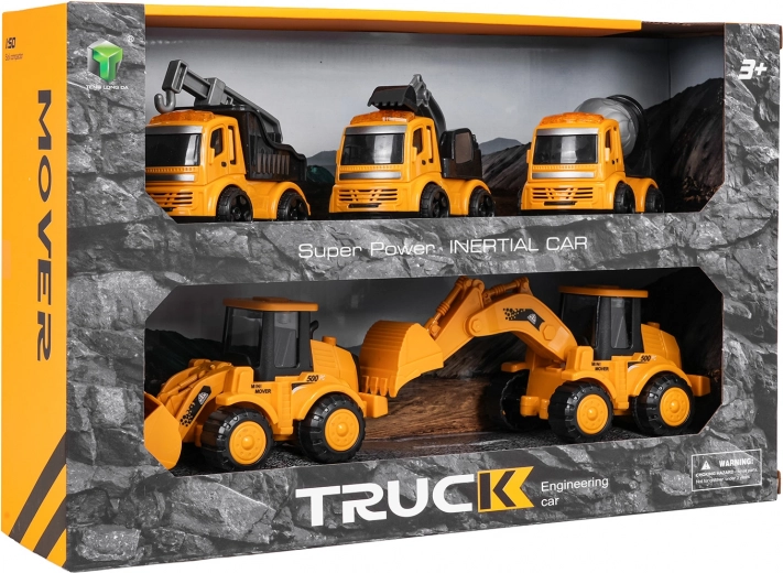 Fünf Fahrzeuge in einem Set