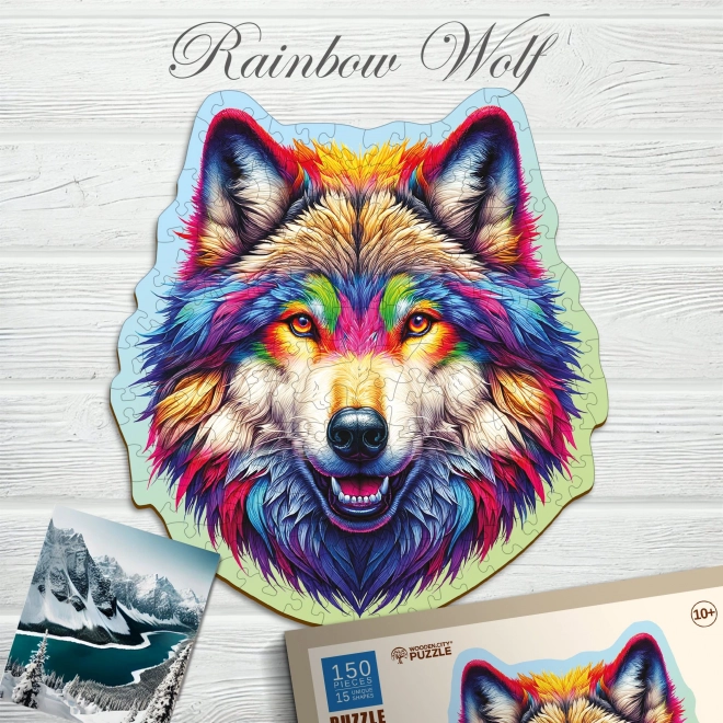 Holz Puzzle Regenbogen Wolf 150 Teile