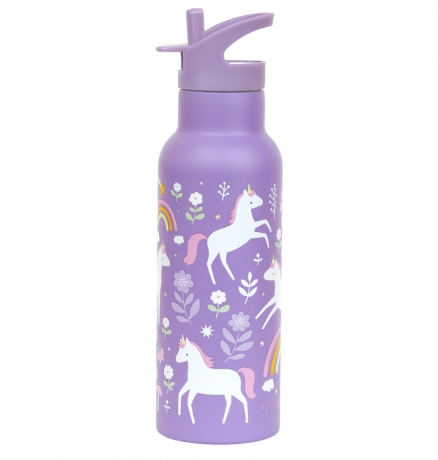 A Little Lovely Company Trinkflasche aus Edelstahl 500 ml – Einhörner und Regenbögen