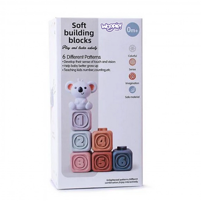 Woopie Baby Lernpyramide & Sensorische Bausteine 2 in 1 Beißring Zahlen