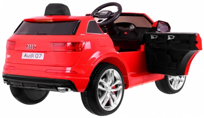 Audi Q7 Quattro S-Line für Batterie Rot + Fernbedienung + langsamer Start + EVA + Radio MP3 LED