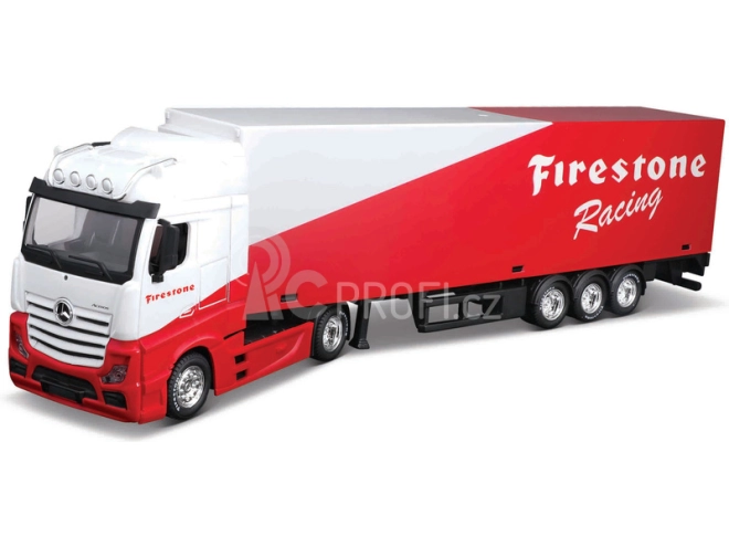 Bburago LKW mit Anhänger MB Actros Gigaspace Firestone