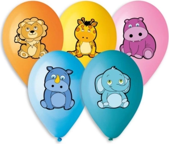 Aufblasbare Luftballons mit Tiermotiven 30 cm, 5 Stk.
