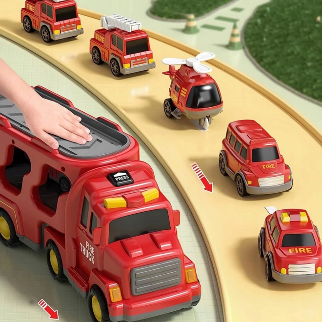 Feuerwehr-spielset mit 5 fahrzeugen von Woopie