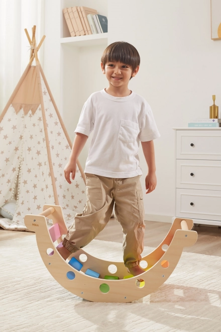 Viga Holz-Schaukelbrücke Montessori Regenbogen