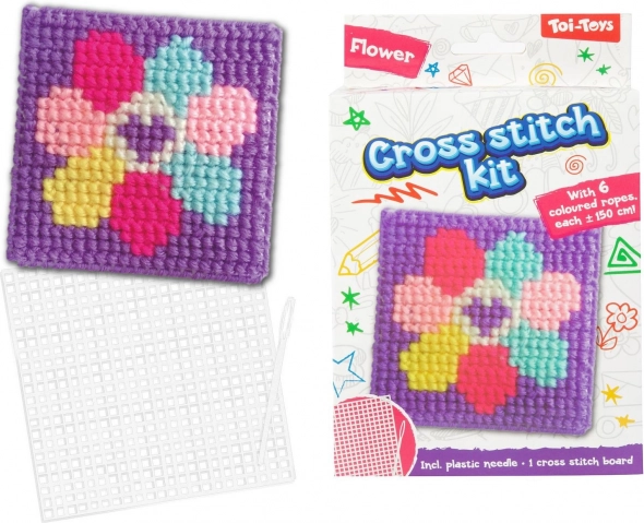 Set zum Kreuzstich-Sticken mit verschiedenen Motiven in der Box