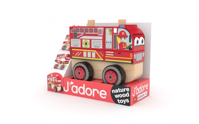 Holz Feuerwehrwagen zum Zusammenbauen
