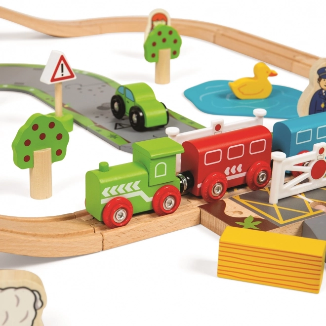 Bigjigs Rail Holz-Eisenbahn mit Landschaft 80-teilig