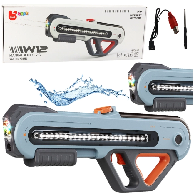 Elektronische Wasserpistole LED 60 cm grau