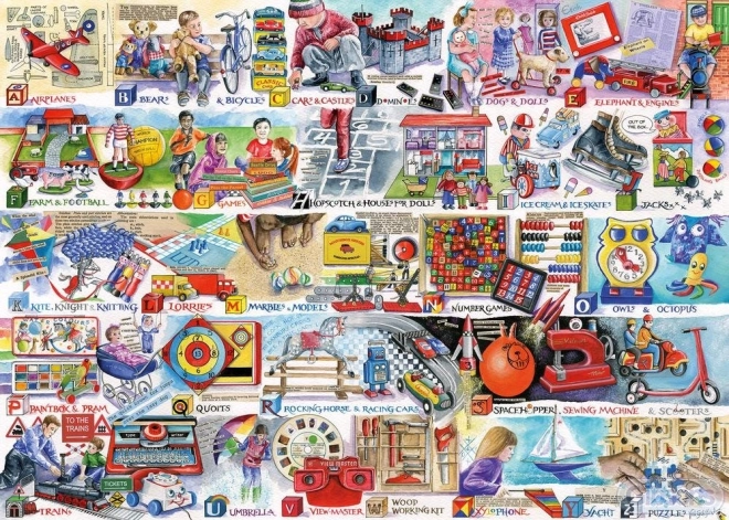 Puzzle GIBSONS Alphabet der Spiele und Spielzeuge 1000 Teile