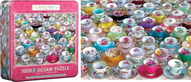Eurographics Puzzle in Blechdose Sammlung von Teetassen 1000 Teile